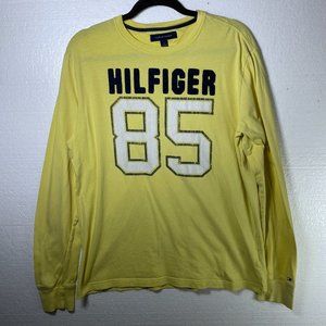 Tommy Hilfiger Sz M Yellow Logo Long Sleeve Shirt